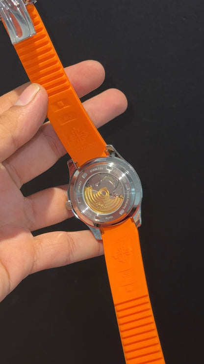 Pp Auto | Aquanaut | Orange Strap | Black Dial