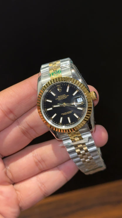 DateJust | 36mm | Gold Two Tone | Black Dial