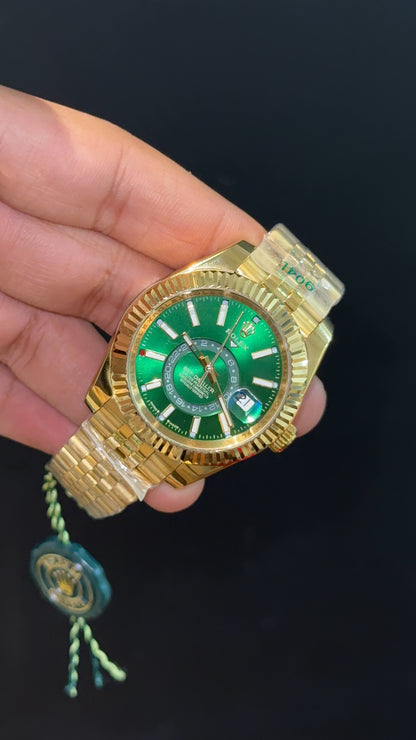 Sky Dweller | Gold Jubilee Chain | Green Dial