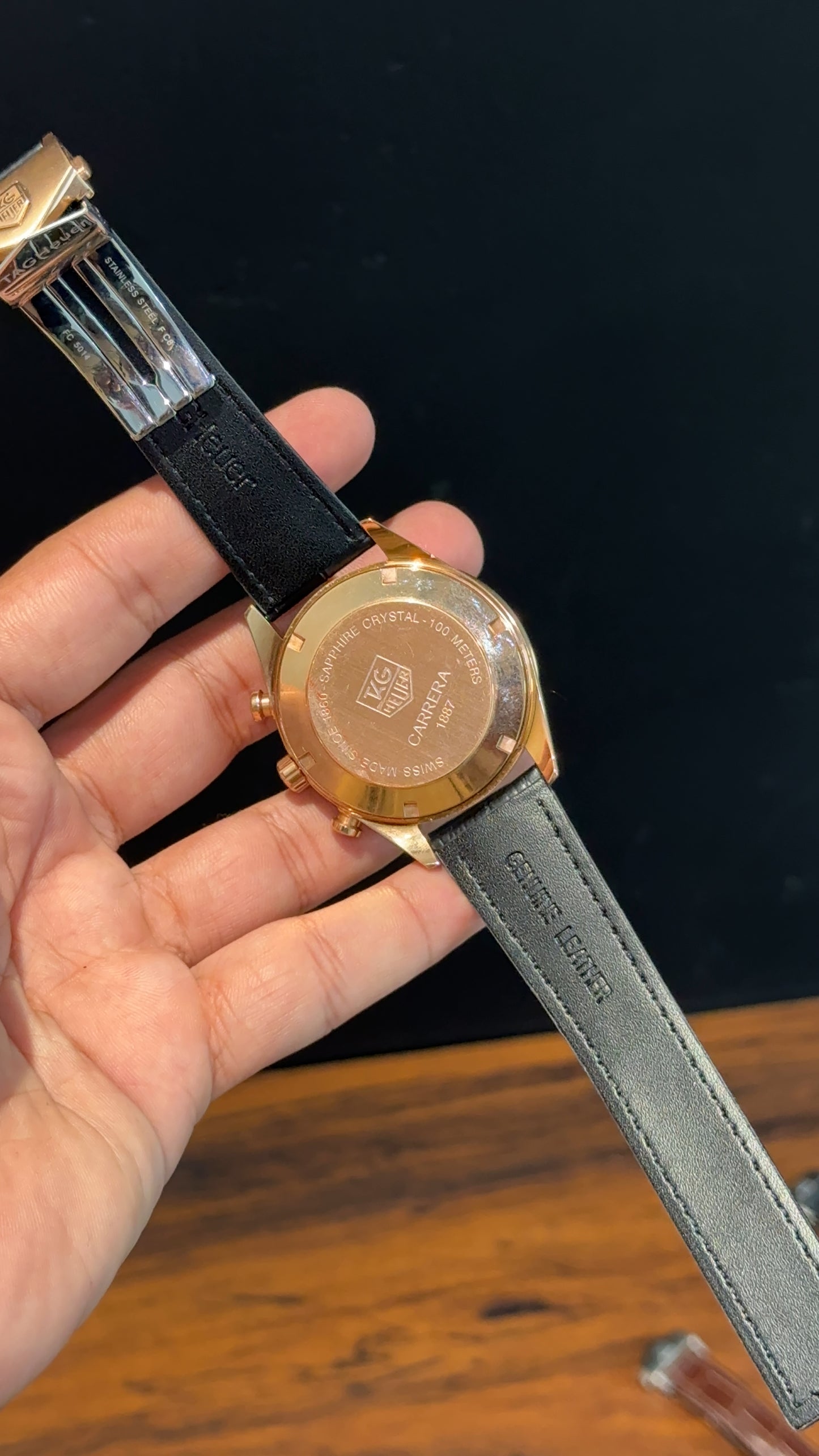 Tag Carrera | Black Strap | Rose Bezel | Black Chrono | White  Dial