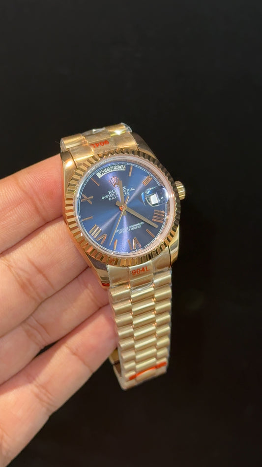 Daydate | 36mm | Rose Chain | Light Purplish Dial - twentyfour