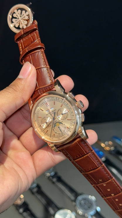 Patek Century | Auto | DayDate |  Gold Dial | Brown  leather strap