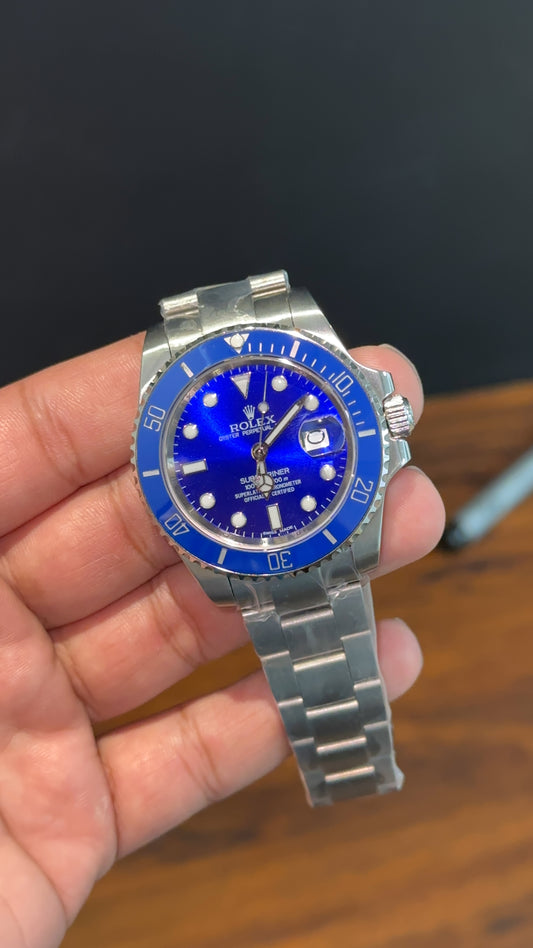 Submariner Smurf | Silver Chain | Blue Bezel | Blue Dial