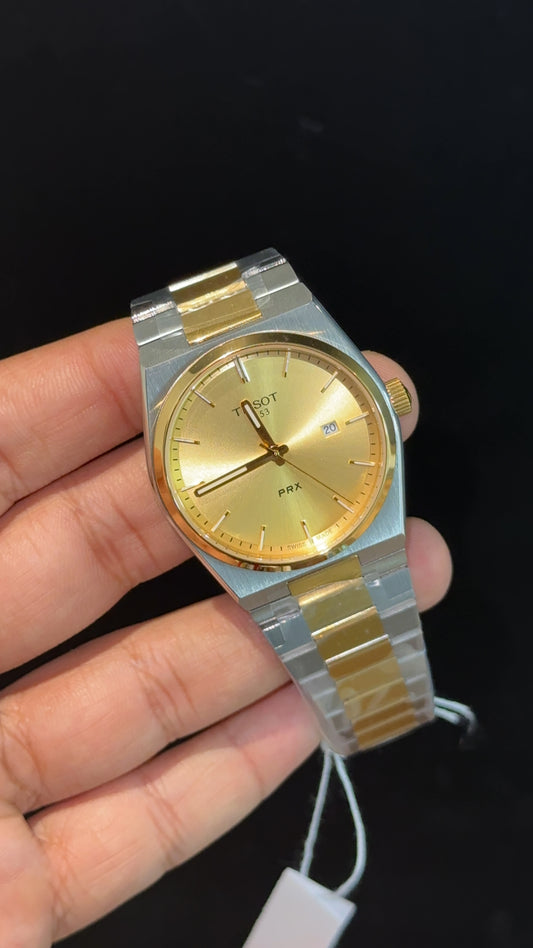Tissot Prx | Quartz | Gold Two Tone | Gold Plain Dial - twentyfour