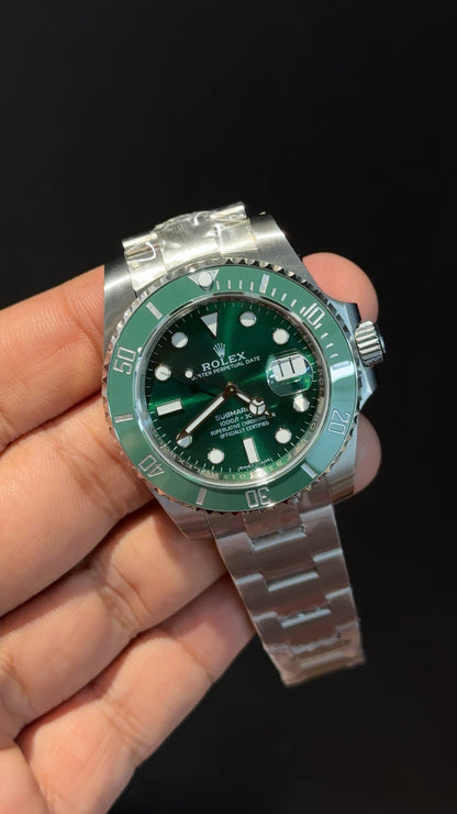 Premium Submariner | Silver Chain | Green Bezel | Green Dial