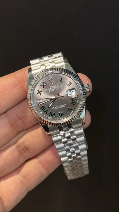Premium DateJust | 36mm | Silver Chain | Wimbeldon Dial