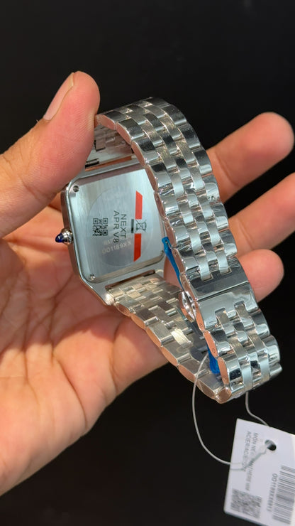 Santos De Cartier | Slim Edition | Silver Chain | Light Grey Dial