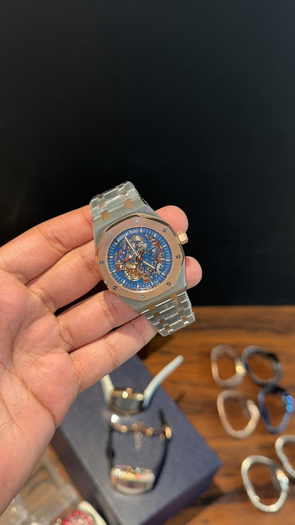 AP Skeleton | Auto | Rose Two Tone | Blue Dial