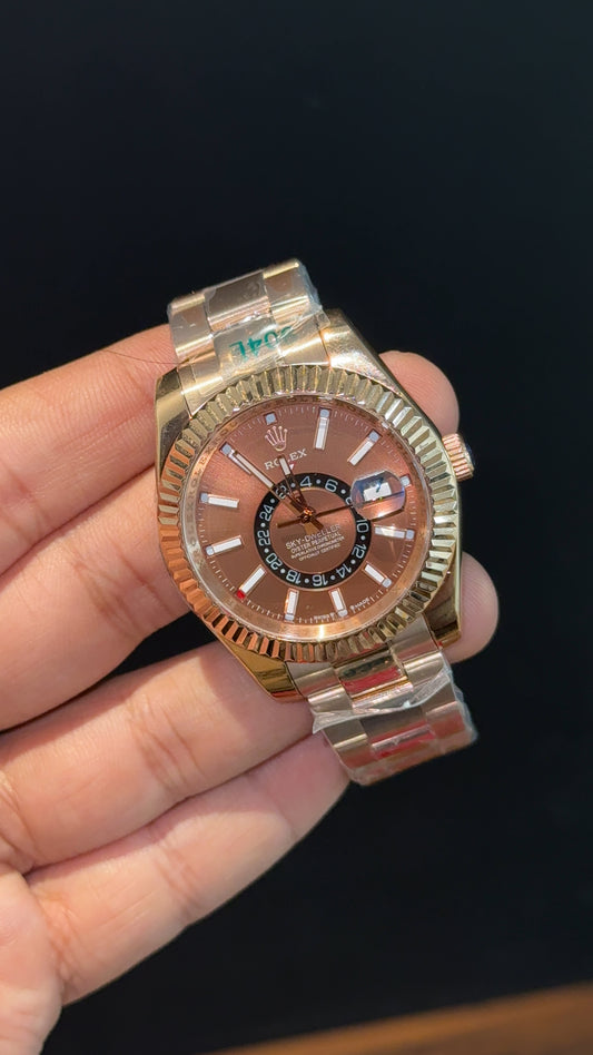 Sky Dweller | Rose Oyester Chain | Brownish Dial - twentyfour