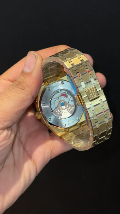 AP Auto | Gold Chain | Chrono | Calendar Edition | Blue Dial