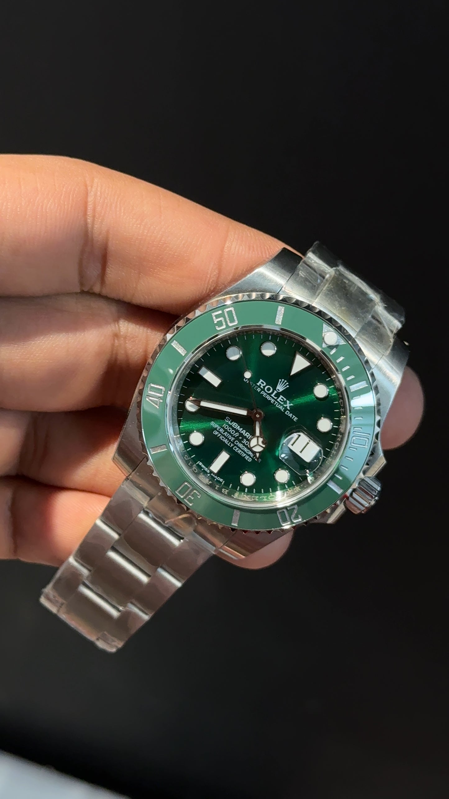 Premium Submariner | Silver Chain | Green Bezel | Green Dial