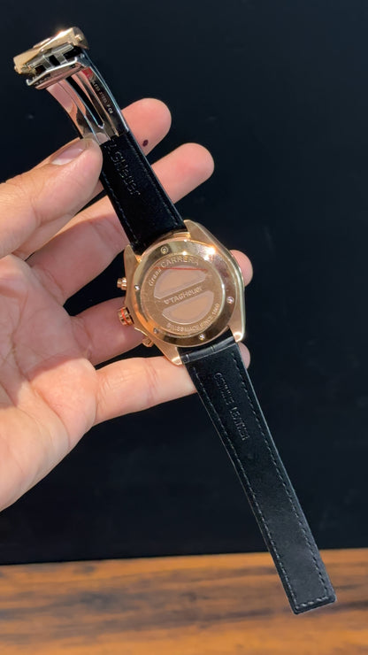 Tag Carrera | Calibre 17 | Rose | Black Strap | Chrono | Black Dial