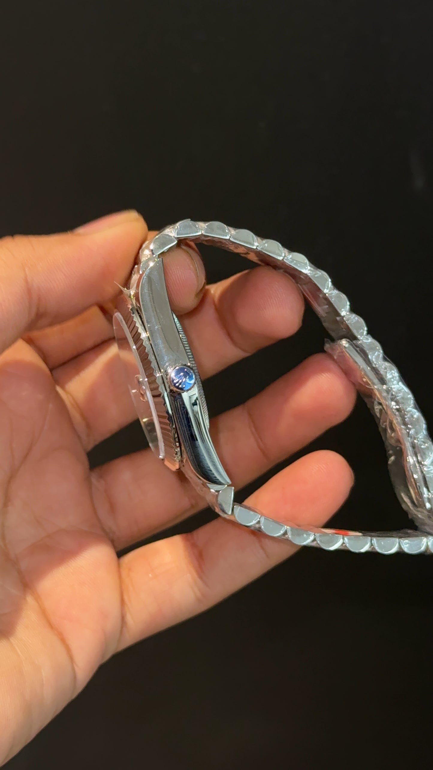 Premium Daydate | Silver Chain | Blue Roman Dial