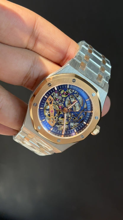 AP Skeleton | Auto | Rose Two Tone | Blue Dial