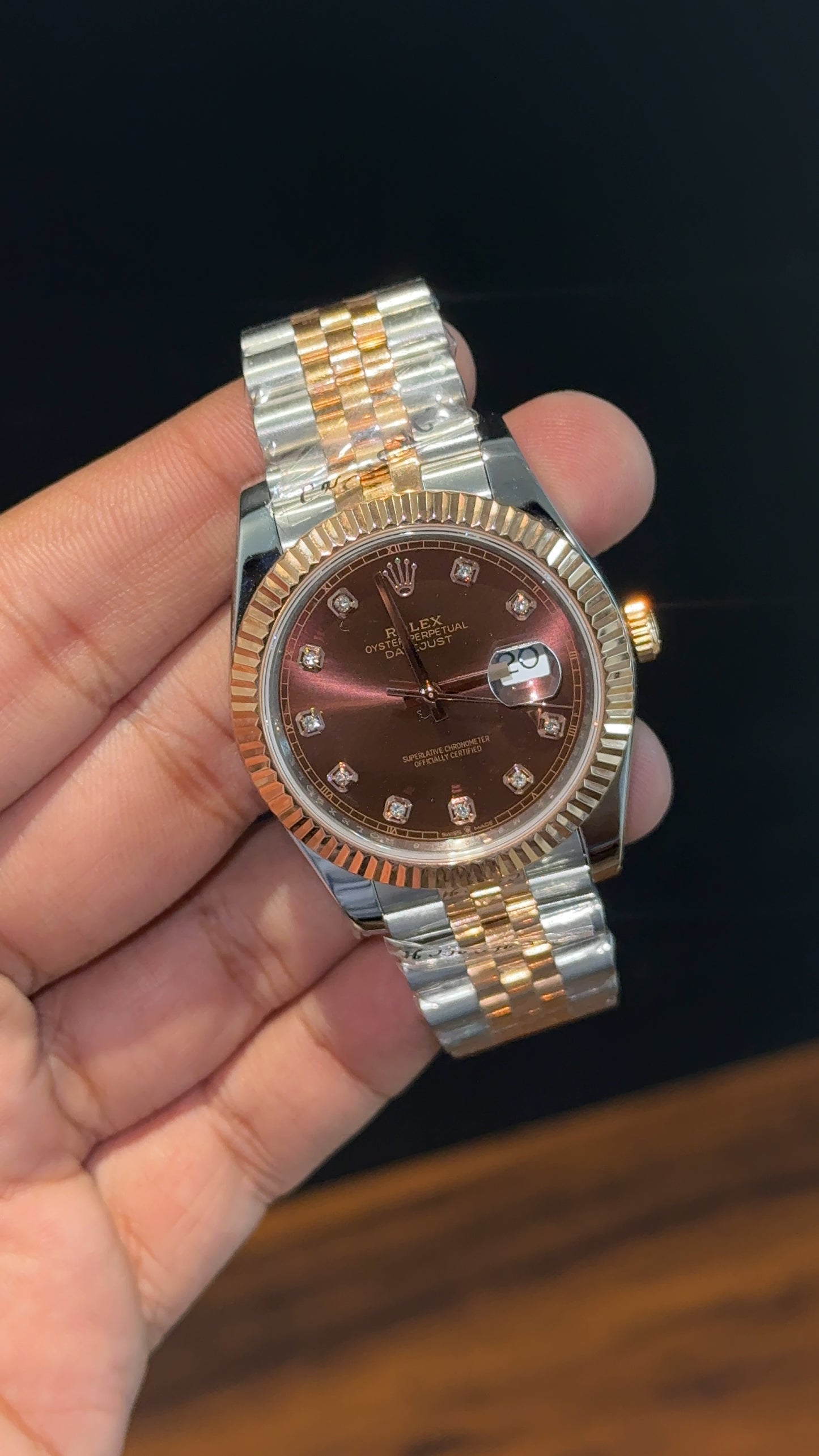 Premium Datejust | Rose Two Tone | Diamond Digit | Choco Dial