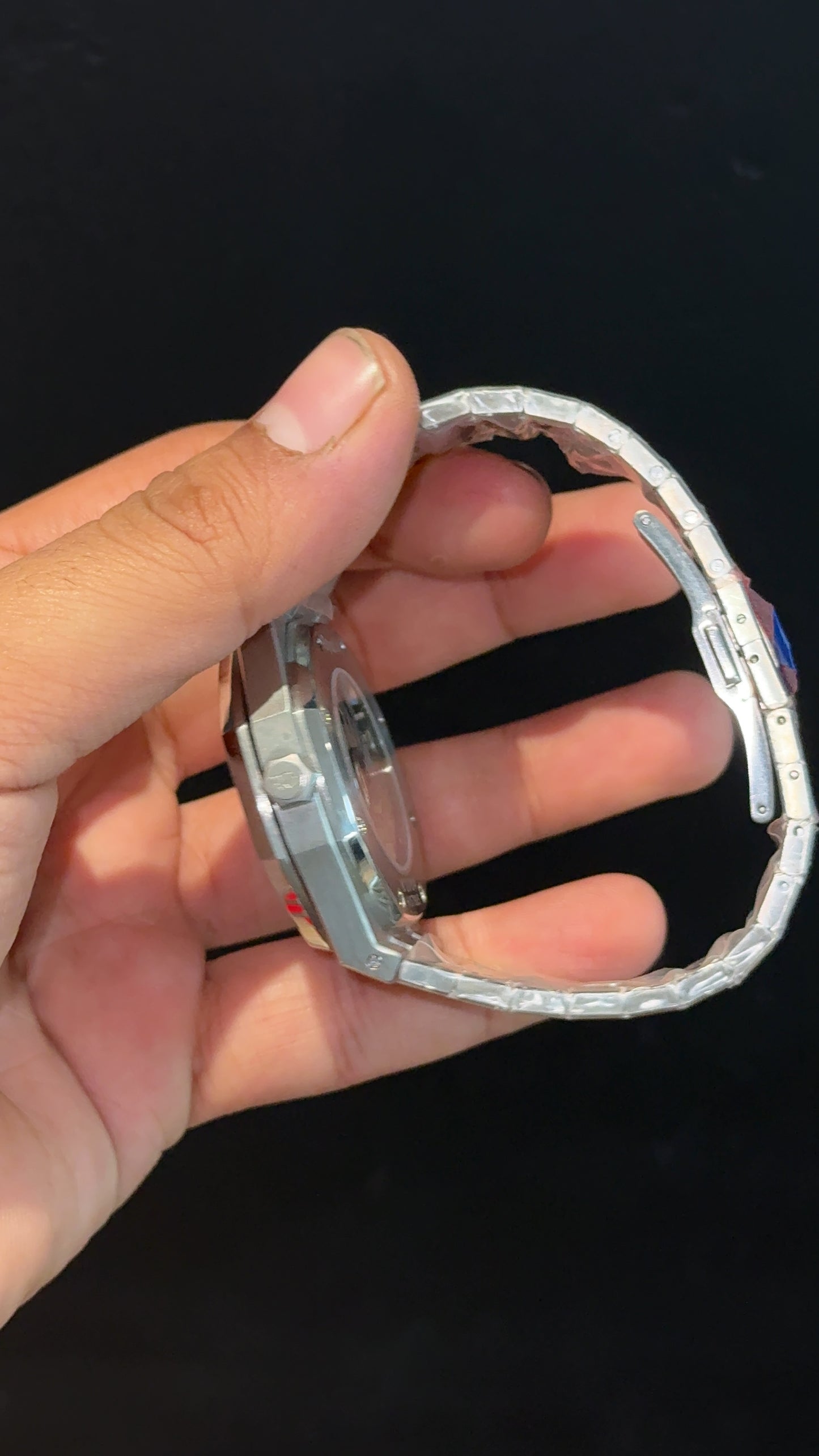 AP Auto | Silver Chain | Pendulum | Sunburst Pattern | Brown Dial