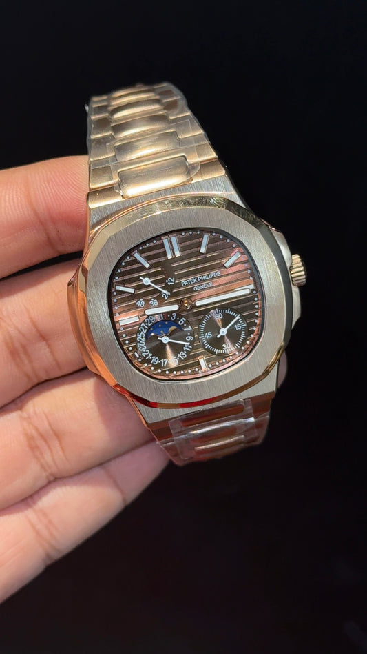 Pp Auto | Moonphase | Rose Chain | Sub Brown Dials