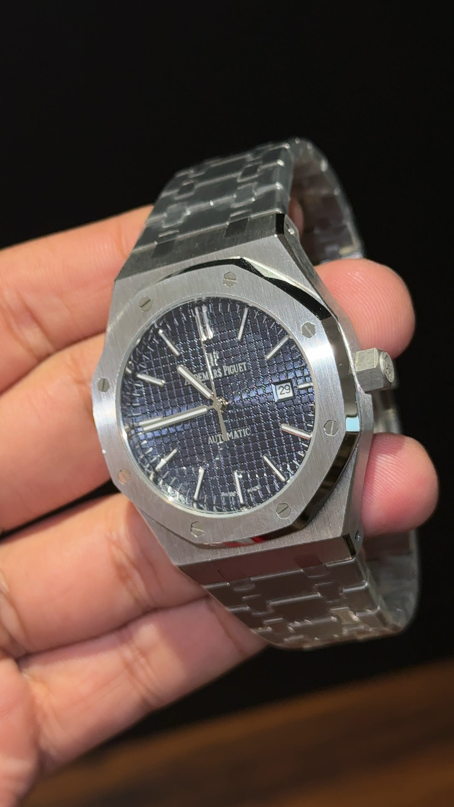 AP Auto | Silver Chain  | Blue Dial