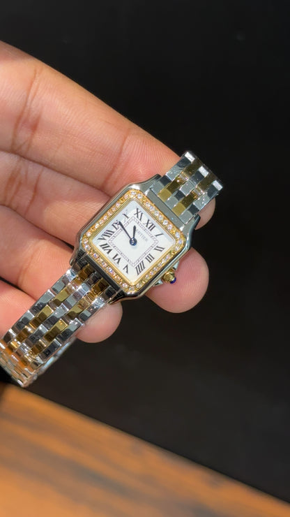 Cartier Panthere | 22mm | Woman  | Diamond Case | Gold Two Tone | White Dial
