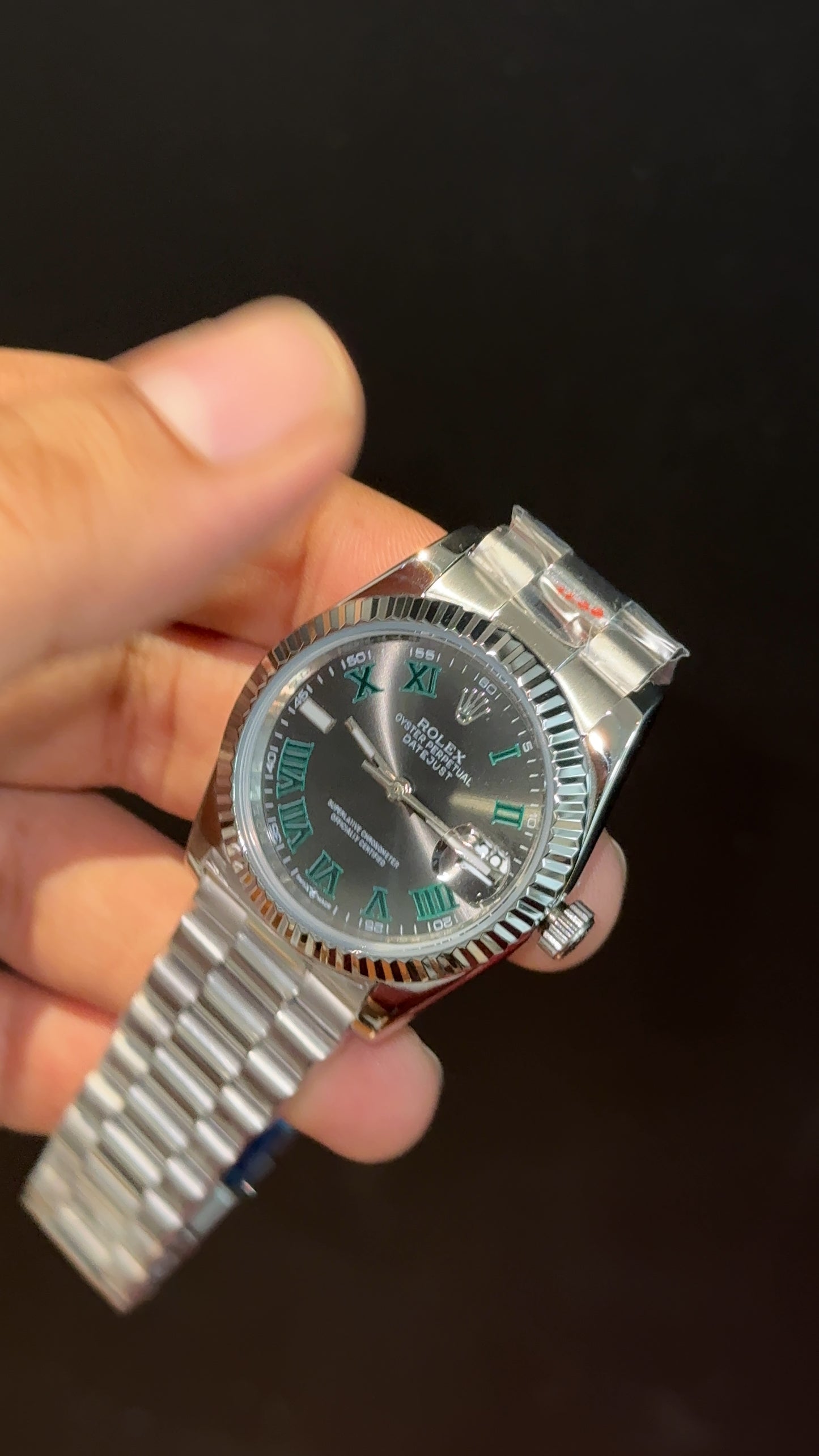 Datejust | 36mm | Silver President Chain | Wimbeldon Dial