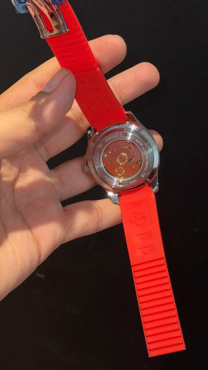Pp Auto | Aquanaut | Red Strap Strap | Black Dial