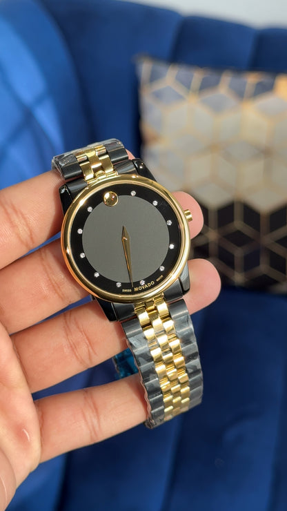 Movado | Gold Two Tone | Men Jubilee Chain | Diamond Digit