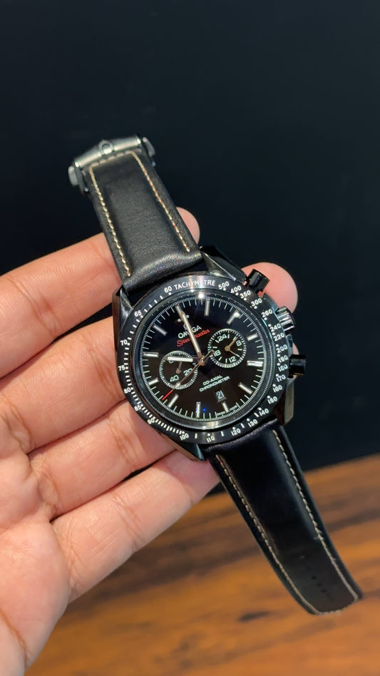 Omega Speedmaster | black Strap | Black Case | Chrono | Black Dial