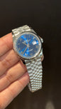 Premium DateJust | 36mm | Silver Chain | Blue Index Dial
