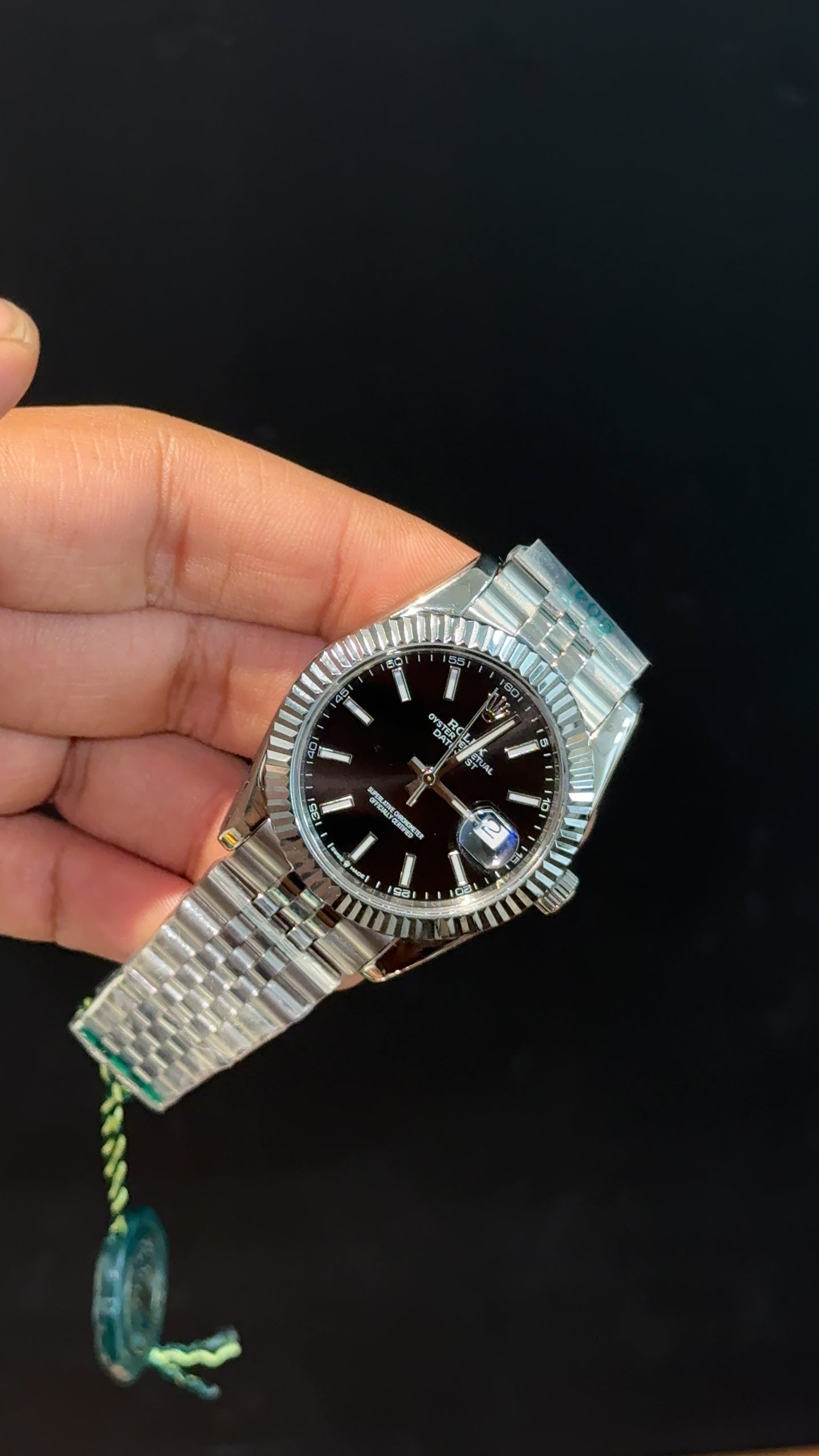 DateJust | Silver Chain | Black Dial - twentyfour