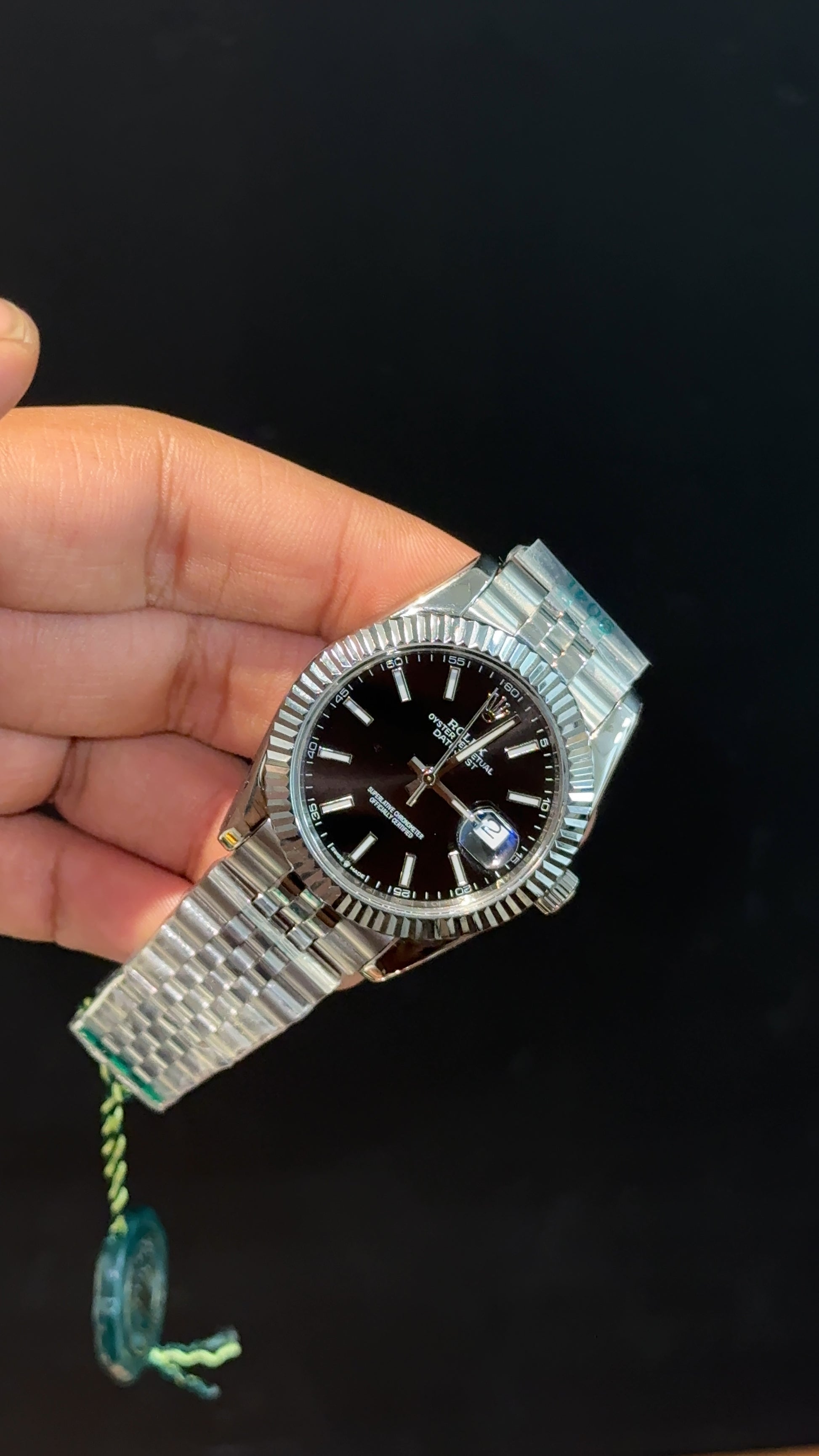 DateJust | Silver Chain | Black Dial - twentyfour