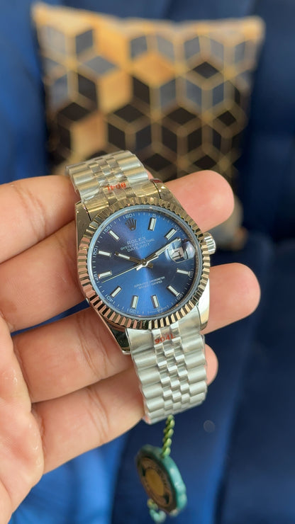 Datejust 36mm silver blue dial jubilee chain