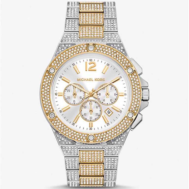 Michael Kors Women’s Quartz Two-tone Stainless Steel White Dial 45mm Watch MK9150