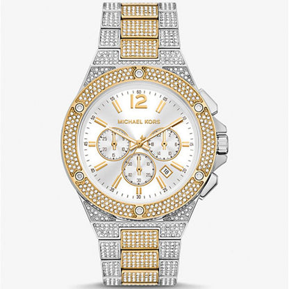 Michael Kors Women’s Quartz Two-tone Stainless Steel White Dial 45mm Watch MK9150