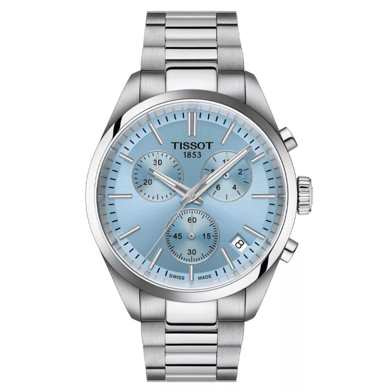TISSOT Men’s Quartz Swiss Made Silver Stainless Steel Ice Blue Dial 40mm Watch T150.417.11.351.00