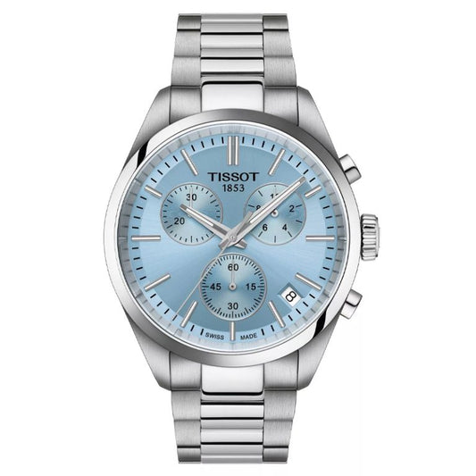 TISSOT Men’s Quartz Swiss Made Silver Stainless Steel Ice Blue Dial 40mm Watch T150.417.11.351.00