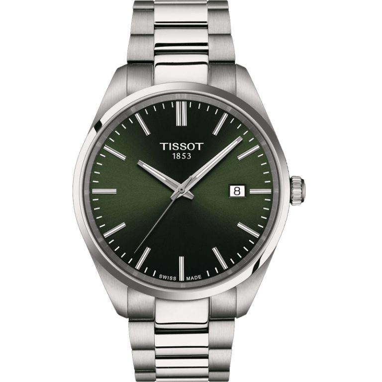 TISSOT Men’s Quartz Swiss Made Silver Stainless Steel Green Dial 40mm Watch T150.410.11.091.00