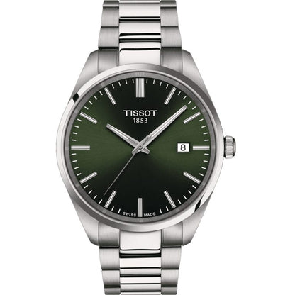 TISSOT Men’s Quartz Swiss Made Silver Stainless Steel Green Dial 40mm Watch T150.410.11.091.00