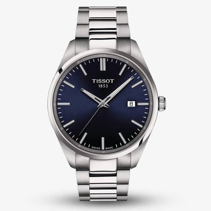 TISSOT Men’s Quartz Swiss Made Silver Stainless Steel Blue Dial 40mm Watch T150.410.11.041.00