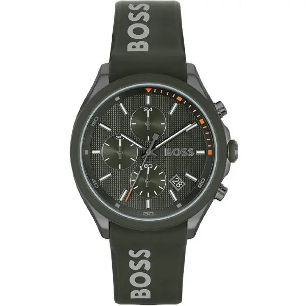 Hugo Boss Men’s Quartz Kai Green Silicone Strap Kai Green Dial 44mm Watch 1514060 - twentyfour