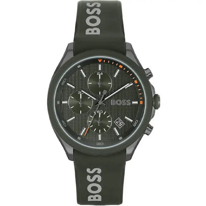 Hugo Boss Men’s Quartz Kai Green Silicone Strap Kai Green Dial 44mm Watch 1514060 - twentyfour