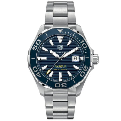 Tag Heuer Aquaracer Men’s Automatic Swiss Made Silver Stainless Steel Blue Dial 43mm Watch WAY201B.BA0927 - twentyfour