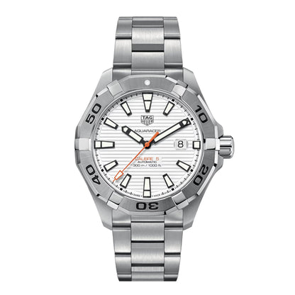 Tag Heuer Aquaracer Men’s Automatic Swiss Made Silver Stainless Steel White Dial 43mm WAY2013.BA0927 - twentyfour