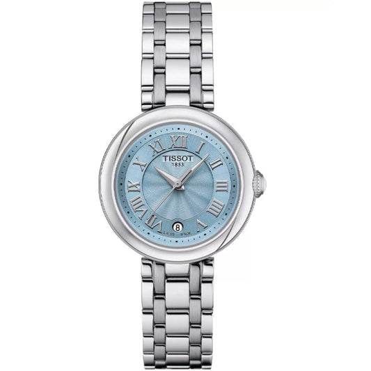 Tissot Women’s Quartz Swiss Made Silver Stainless Steel Blue Mother Of Pearl Dial 26mm Watch T126.010.11.133.00