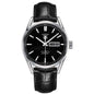 Tag Heuer Carrera Men’s Automatic Swiss Made Black Leather Strap Black Dial 41mm Watch WAR201A.FC6266 - twentyfour