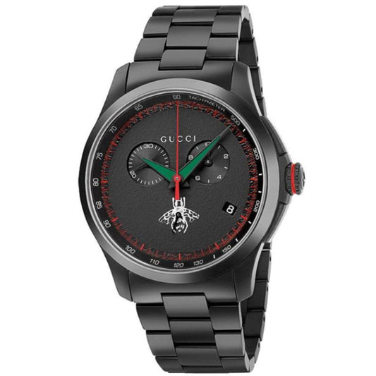 Gucci Men’s Swiss Made Quartz Black Stainless Steel Black Dial 44mm Watch YA126269 New Arrival