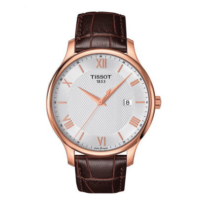 TISSOT Men’s Quartz Brown Leather Strap Silver Dial 42mm Watch T063.610.36.038.00