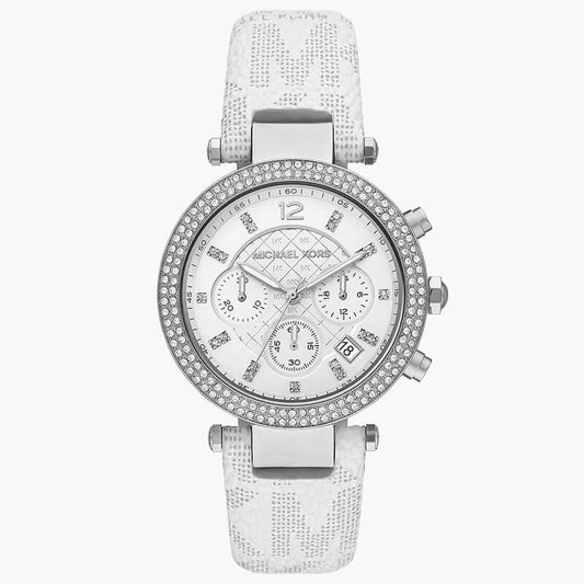 Michael Kors Women’s Quartz White Leather Strap White Dial 39 mm Watch MK7226