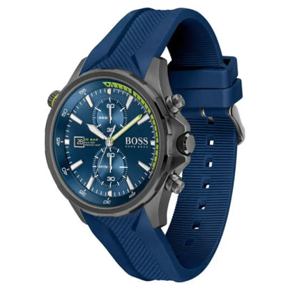 Hugo Boss Men’s Quartz Blue Silicone Strap Blue Dial 46mm 1513821 - twentyfour
