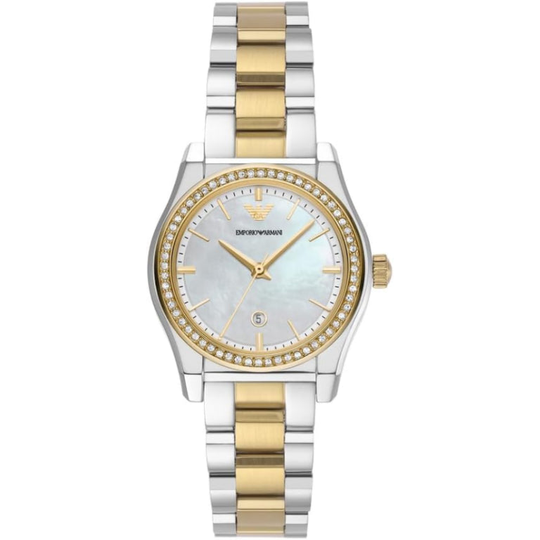 Emporio Armani Women’s Quartz Two-Tone Stainless Steel Mother Of Pearl Dial 32mm Watch AR 11559