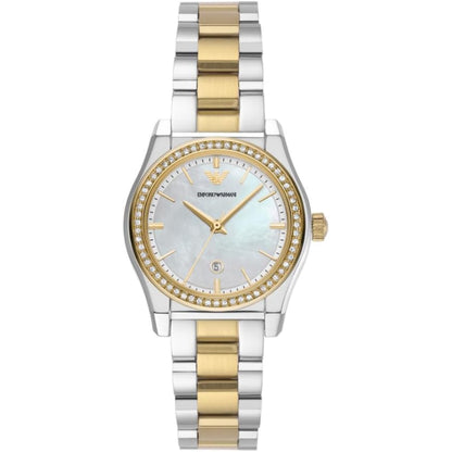 Emporio Armani Women’s Quartz Two-Tone Stainless Steel Mother Of Pearl Dial 32mm Watch AR 11559